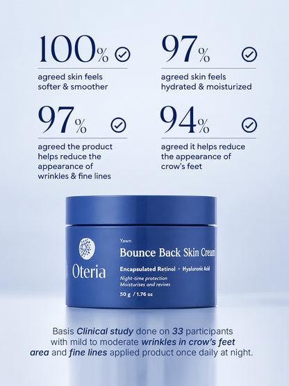 Bounce Back Skin Cream | With Encapsulated Retinol and Hyaluronic Acid | Night Skin Repair Cream