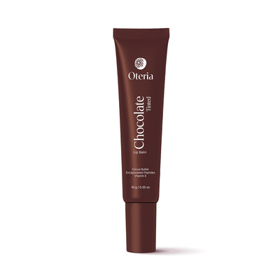 Chocolate Tinted Lip Balm | With Cocoa Butter, Encapsulated Peptides & Vitamin E | Smooth, Plump Lips