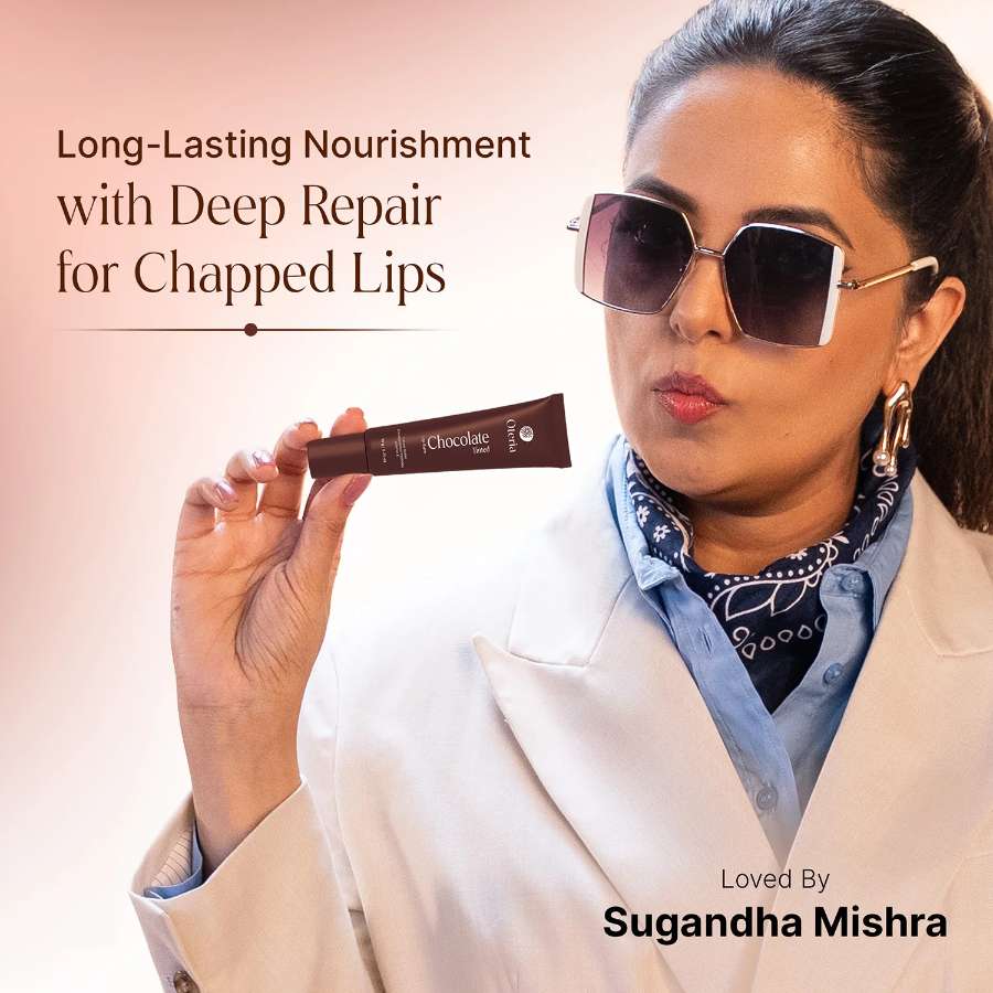 Chocolate Tinted Lip Balm | With Cocoa Butter, Encapsulated Peptides & Vitamin E | Smooth, Plump Lips