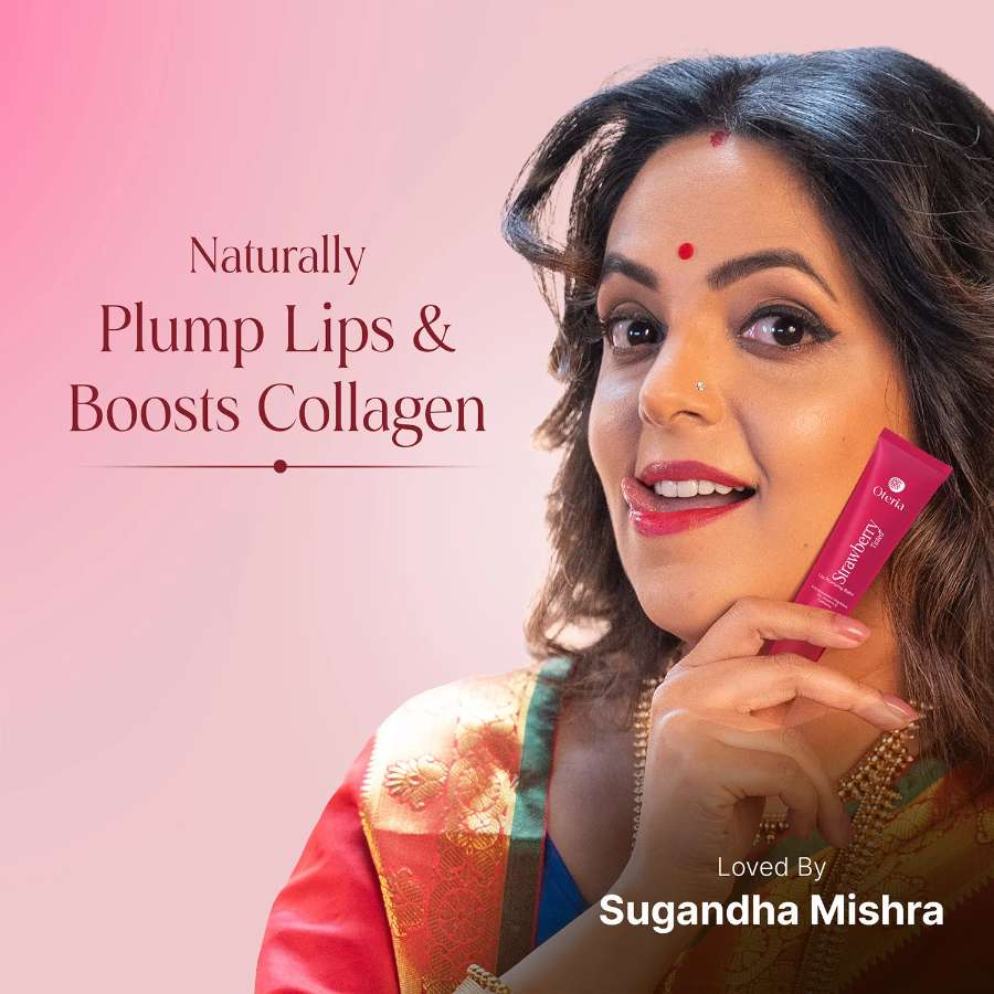 Strawberry Tinted Lip Plumping Balm | With Encapsulated Peptides, Vitamin E & Caffeine